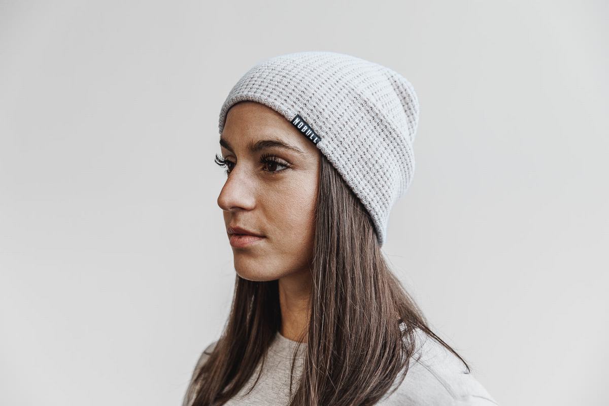 Grey Women\'s Nobull Waffle Beanie | USA941358