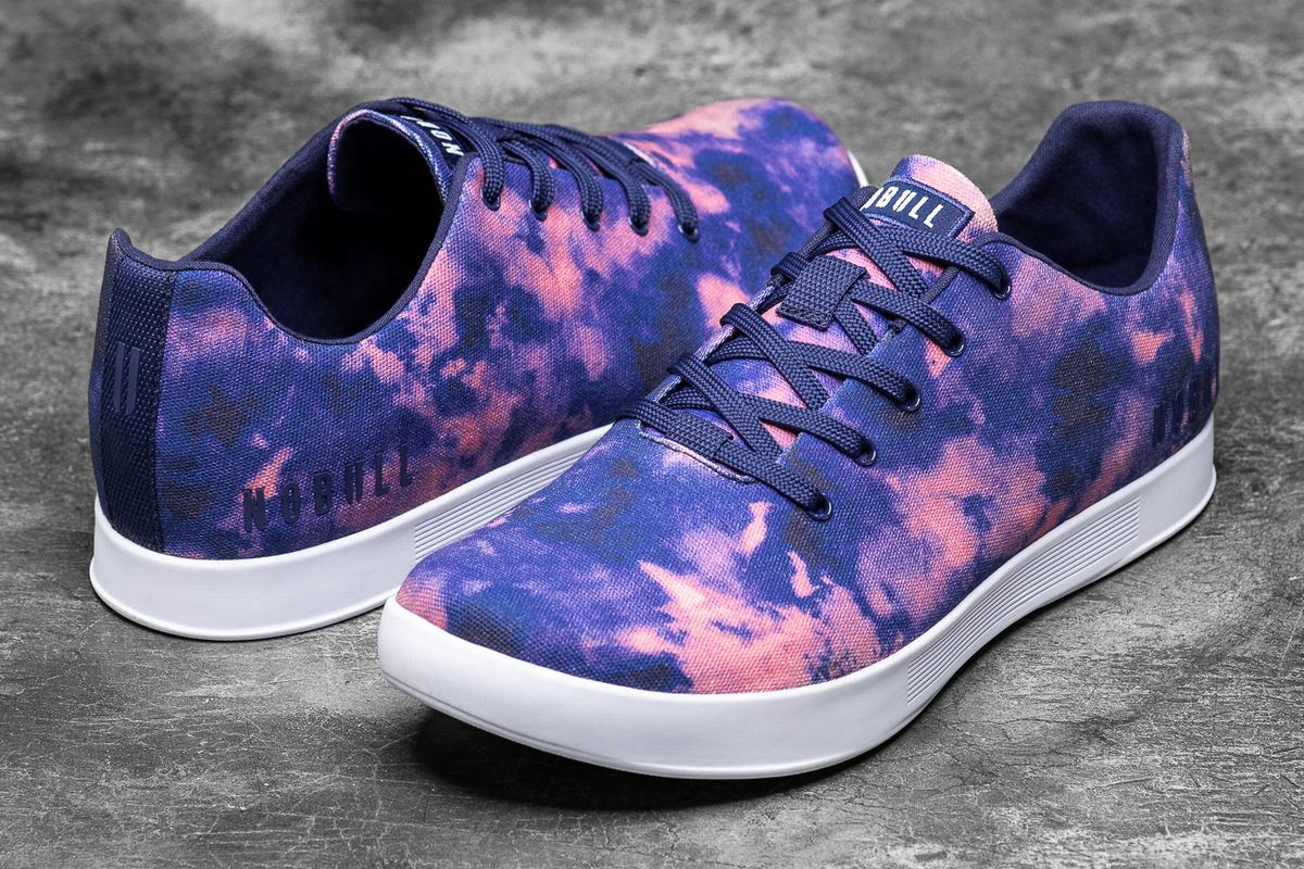 Indigo Pink Men's Nobull Tie-Dye Canvas Trainers | USA985701