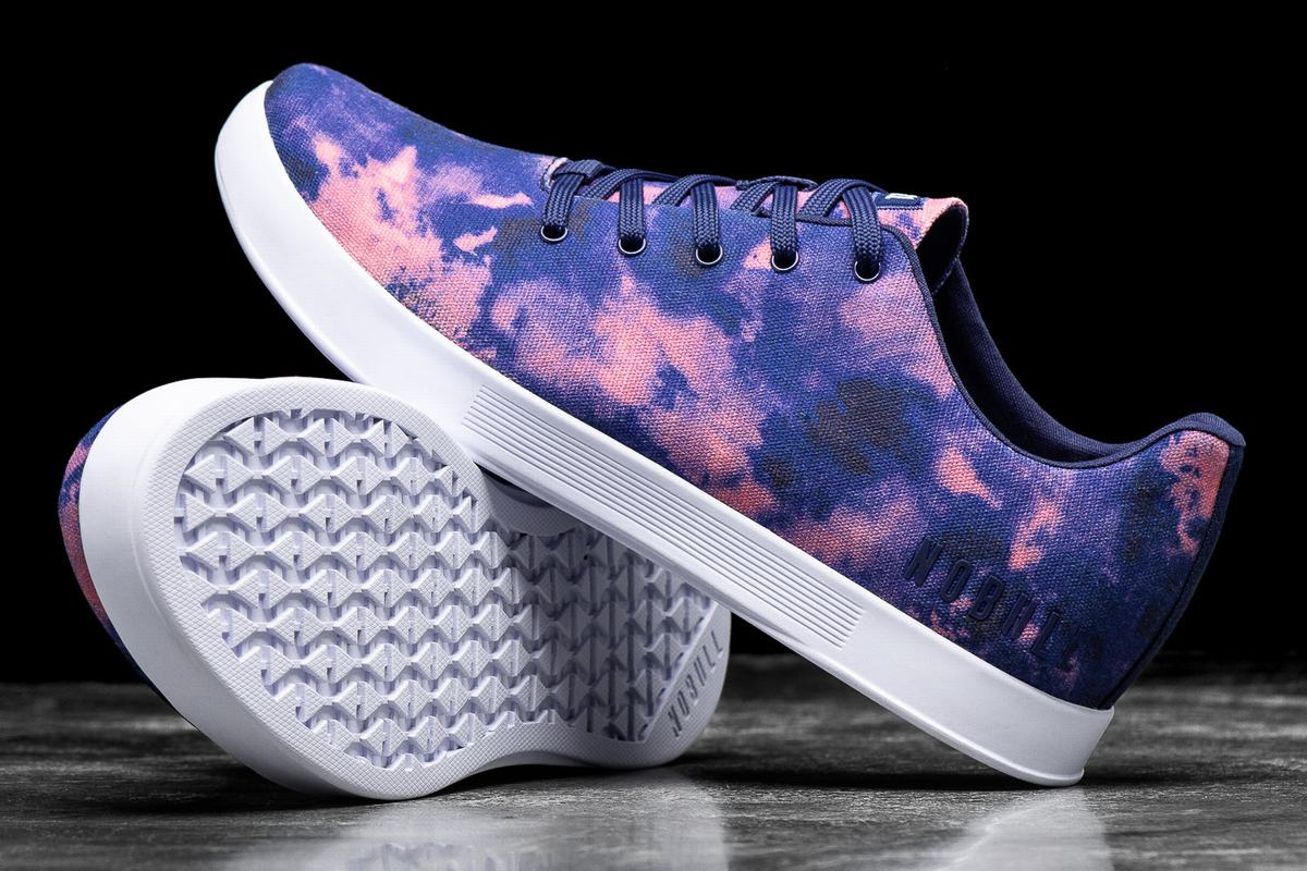 Indigo Pink Men's Nobull Tie-Dye Canvas Trainers | USA985701