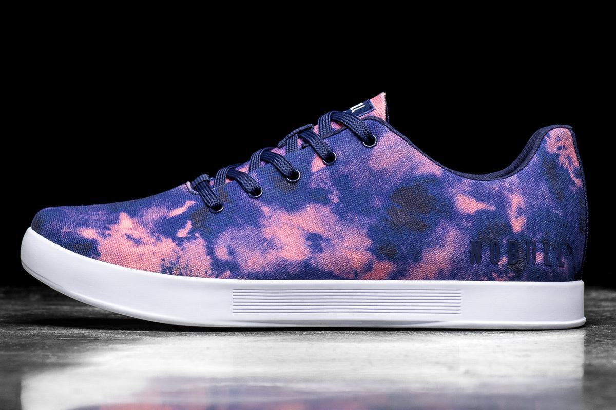 Indigo Pink Men\'s Nobull Tie-Dye Canvas Trainers | USA985701