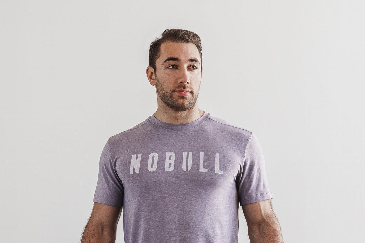 Lavender Men\'s Nobull T Shirts | USA736194