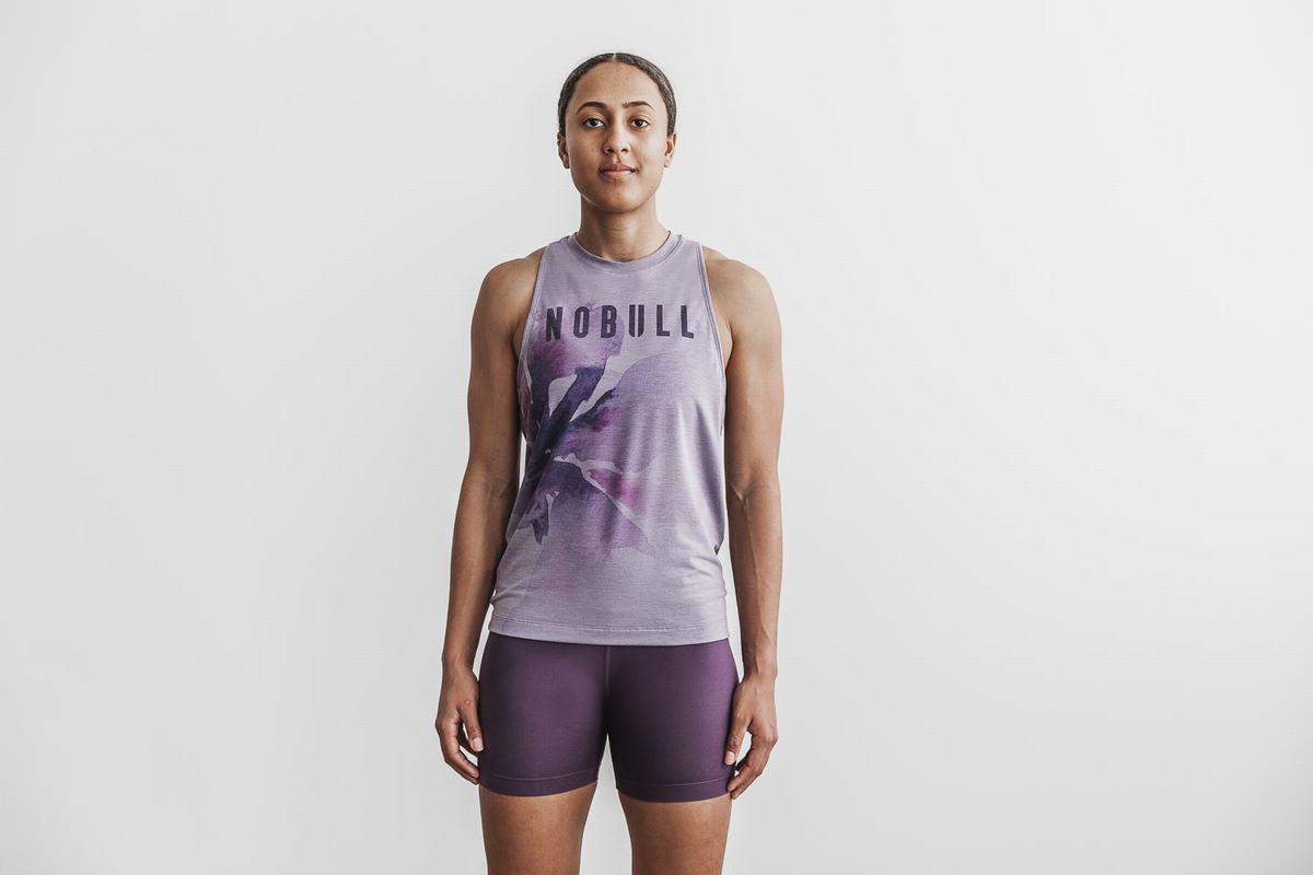 Lavender Women\'s Nobull High-Neck Tank Tops | USA402591