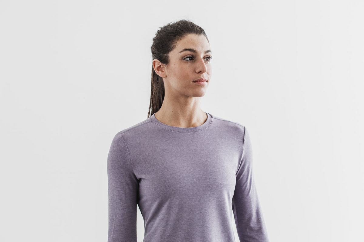 Lavender Women\'s Nobull Long Sleeves | USA623159