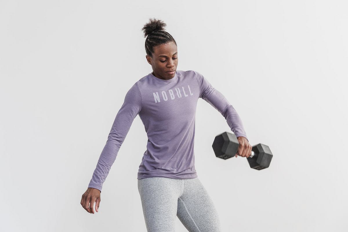 Lavender Women's Nobull Long Sleeves | USA674285