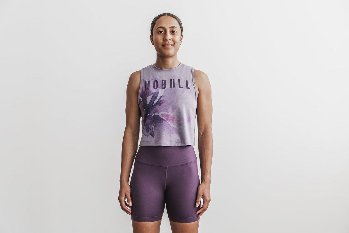 Lavender Women\'s Nobull Muscle Tank Tops | USA240793