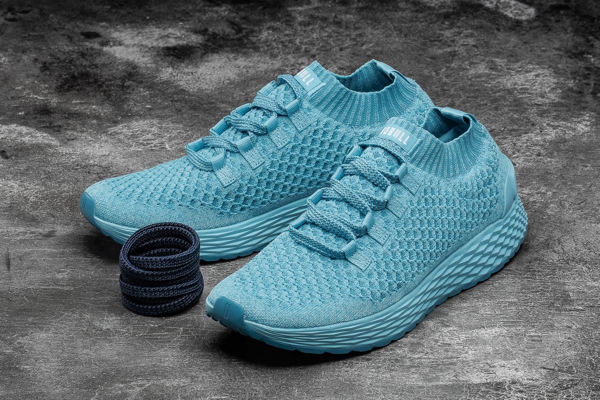 Light Blue Men's Nobull Knit Runner Running Shoes | USA386527