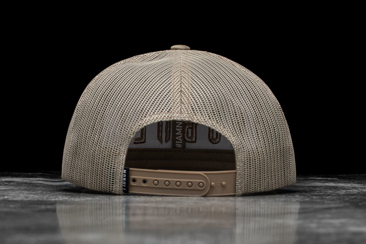 Light Brown Men's Nobull Flat-Brim Trucker Hats | USA635109