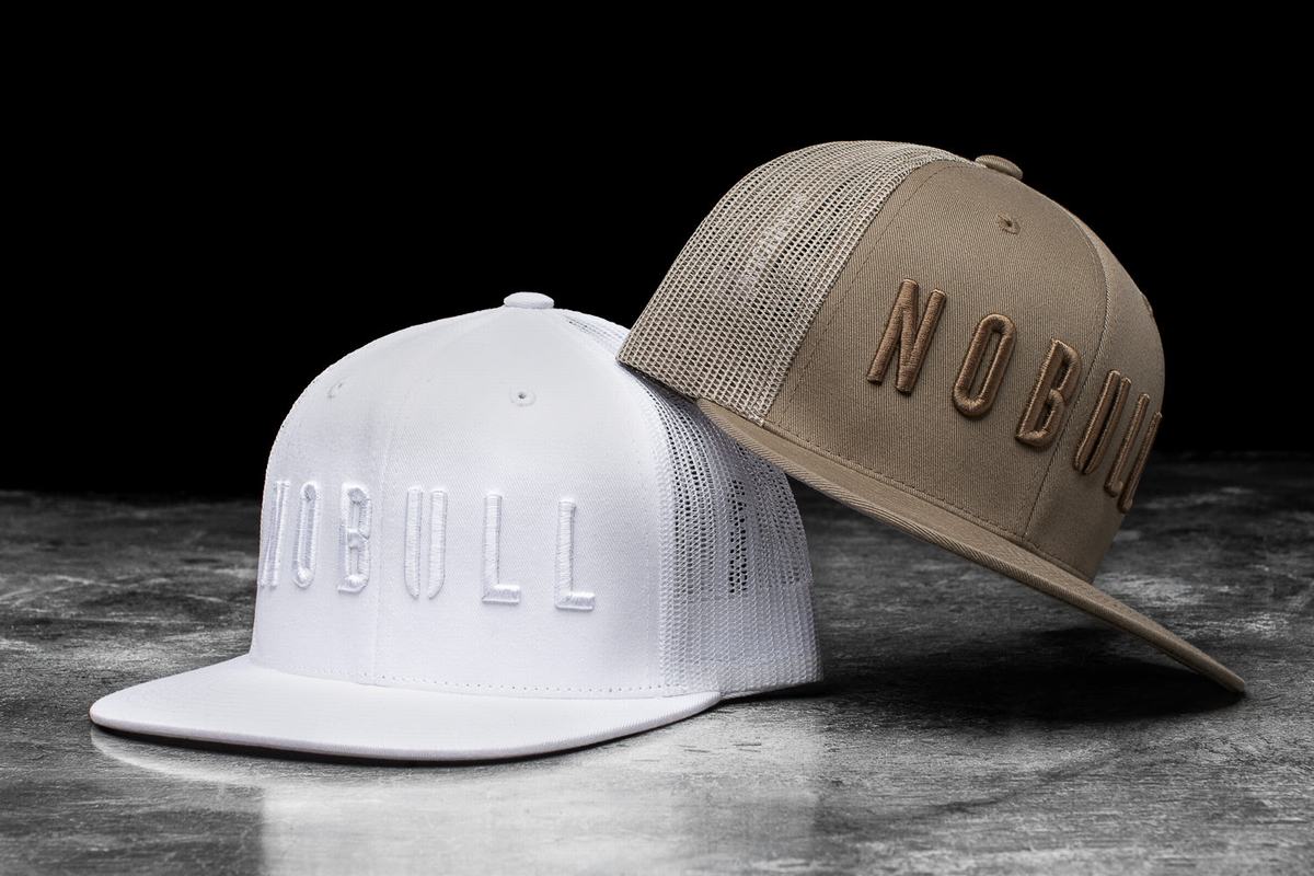 Light Brown Men's Nobull Flat-Brim Trucker Hats | USA635109