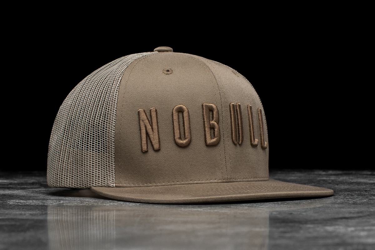 Light Brown Men\'s Nobull Flat-Brim Trucker Hats | USA635109