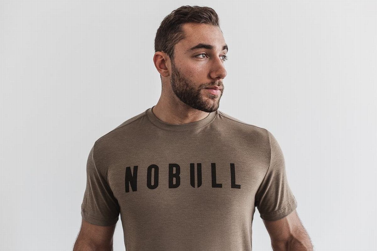 Light Brown Men's Nobull T Shirts | USA412306