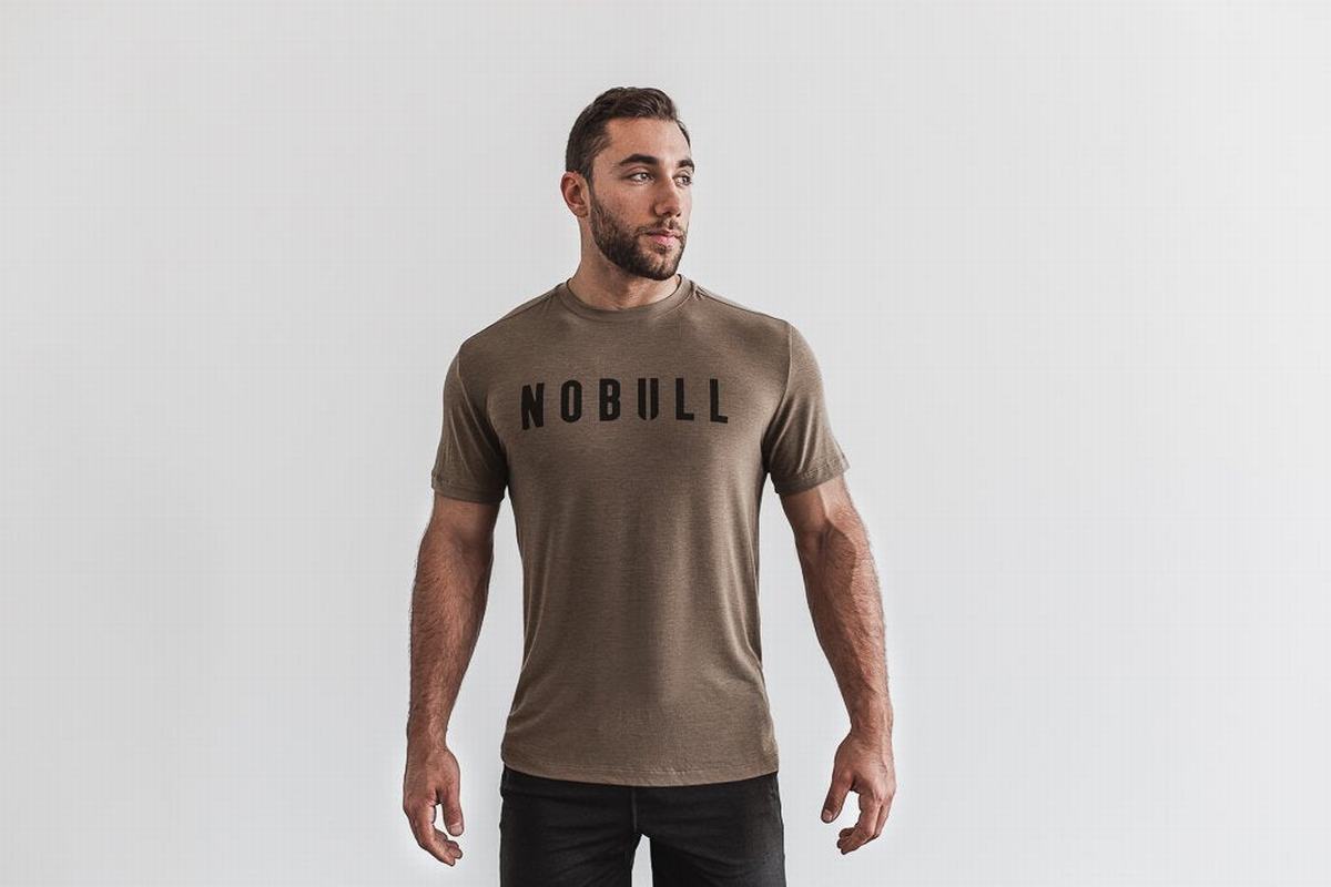 Light Brown Men\'s Nobull T Shirts | USA412306