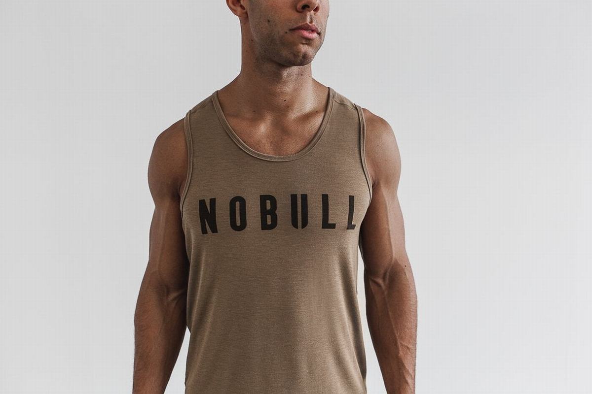 Light Brown Men's Nobull Tank Tops | USA726940