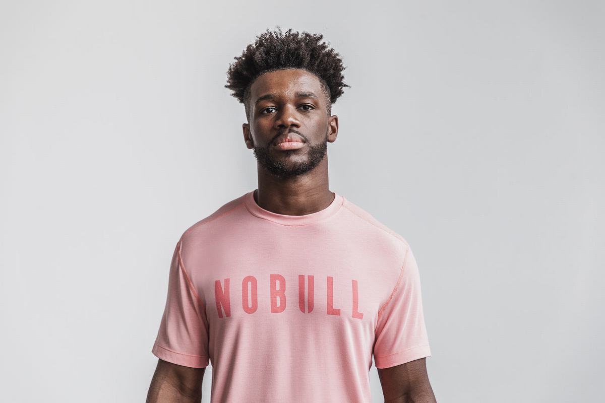 Light Coral Men's Nobull T Shirts | USA589427