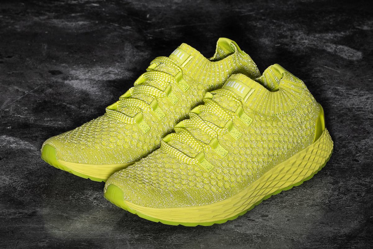 Light Green Men's Nobull Neon Knit Runner Running Shoes | USA427109