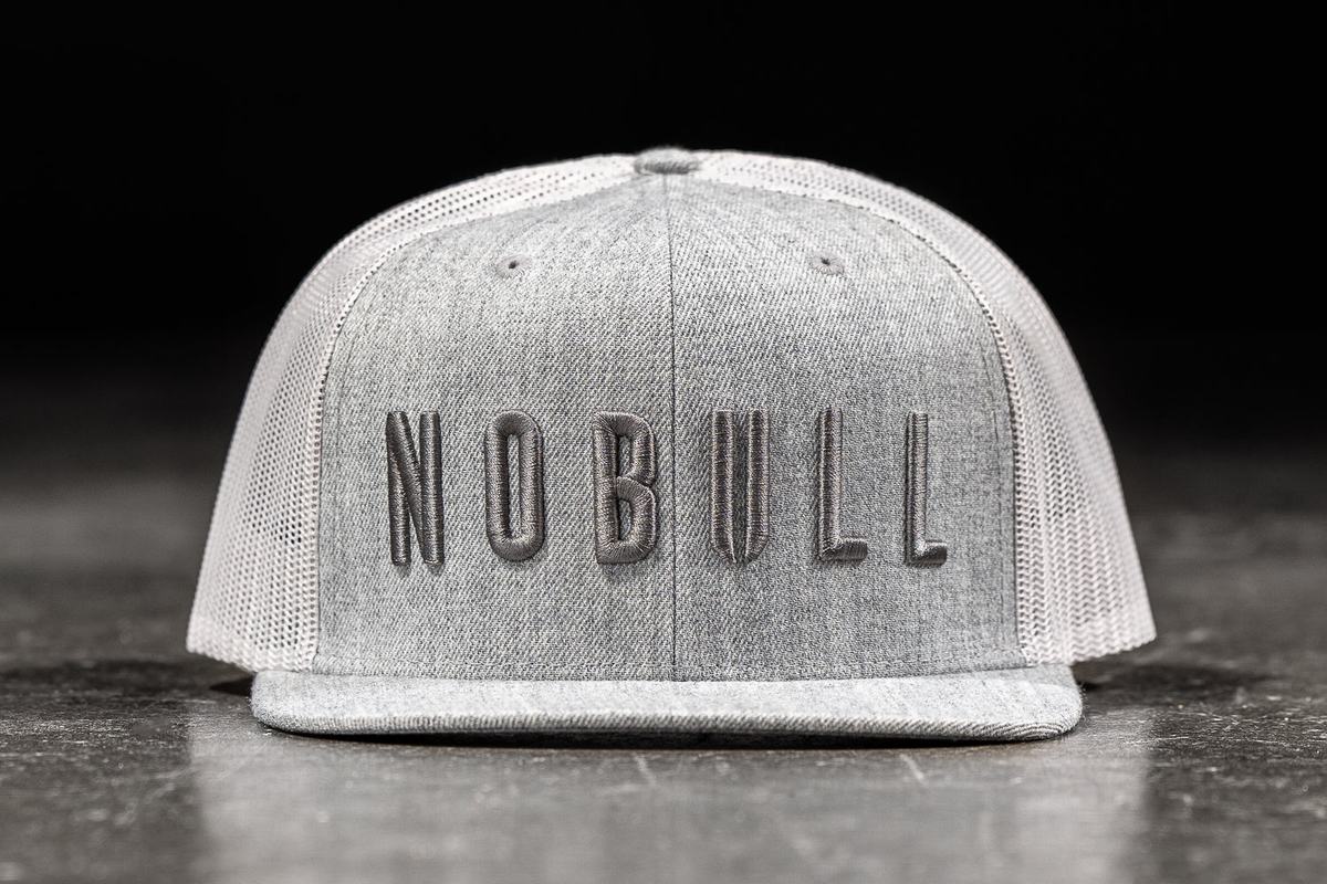 Light Grey Men's Nobull Flat-Brim Trucker Hats | USA624837