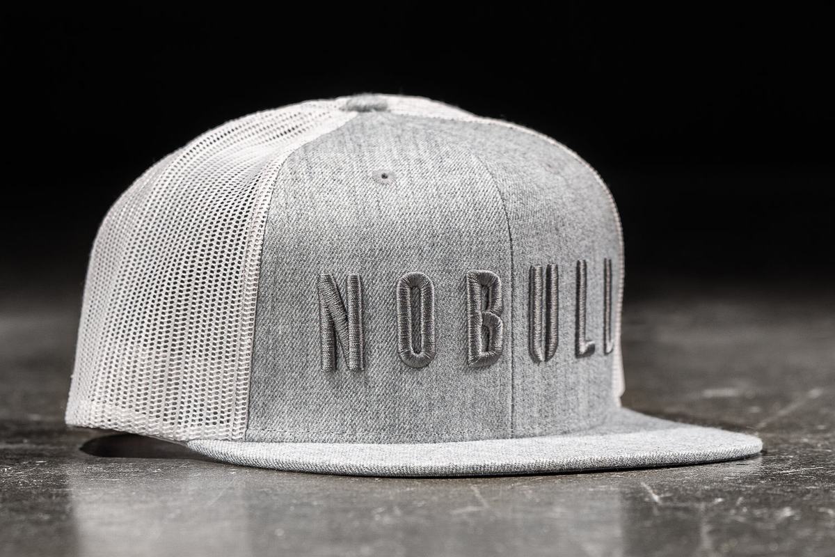 Light Grey Men\'s Nobull Flat-Brim Trucker Hats | USA624837