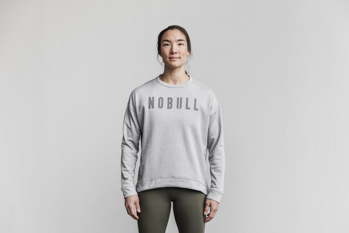 Light Grey Women\'s Nobull Crew Sweatshirts | USA423601