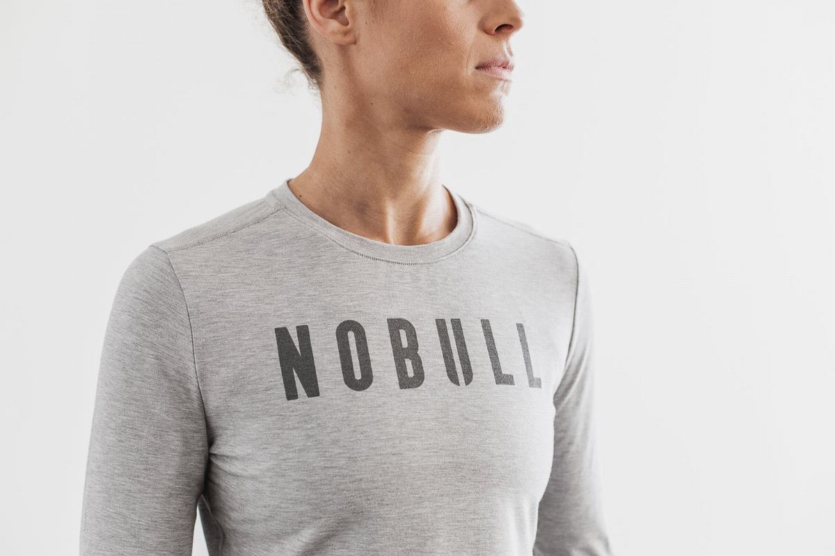 Light Grey Women's Nobull Long Sleeves | USA150384