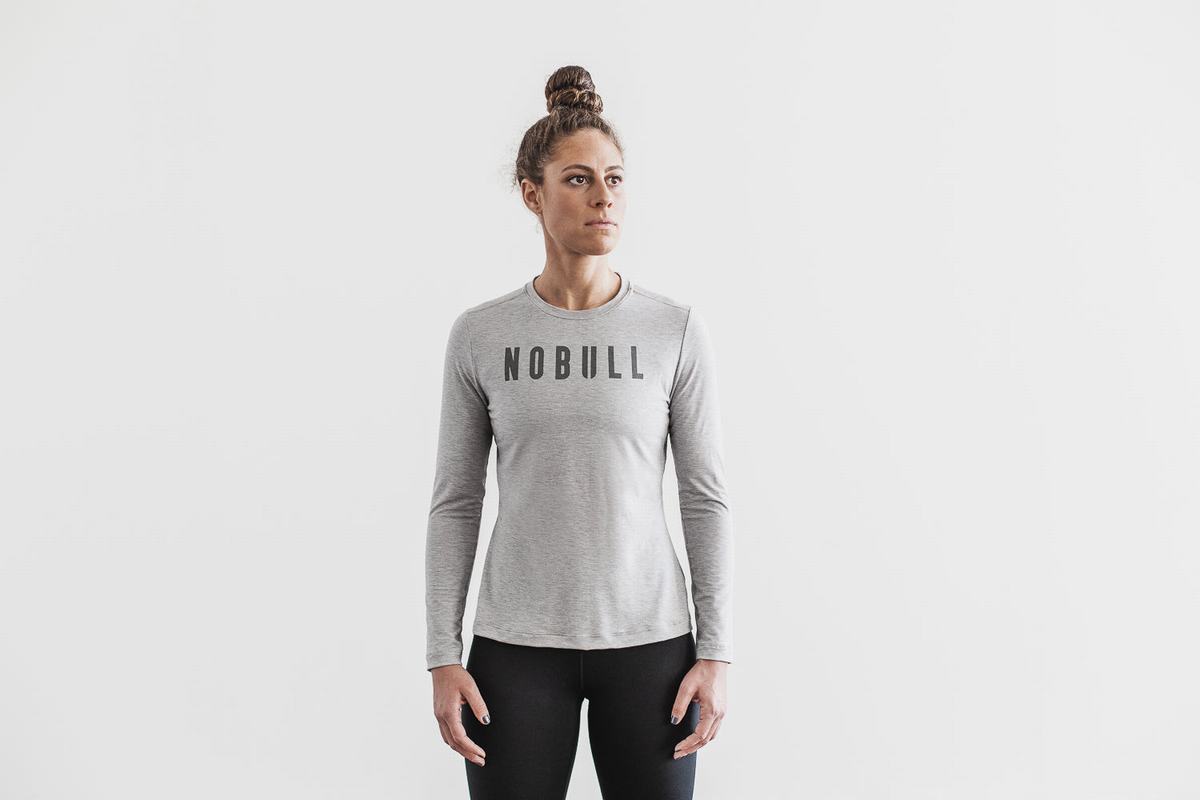 Light Grey Women\'s Nobull Long Sleeves | USA150384