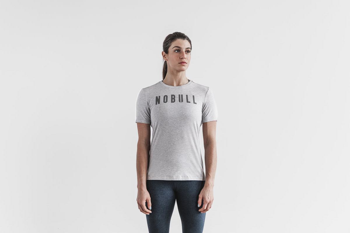 Light Grey Women's Nobull T Shirts | USA785609