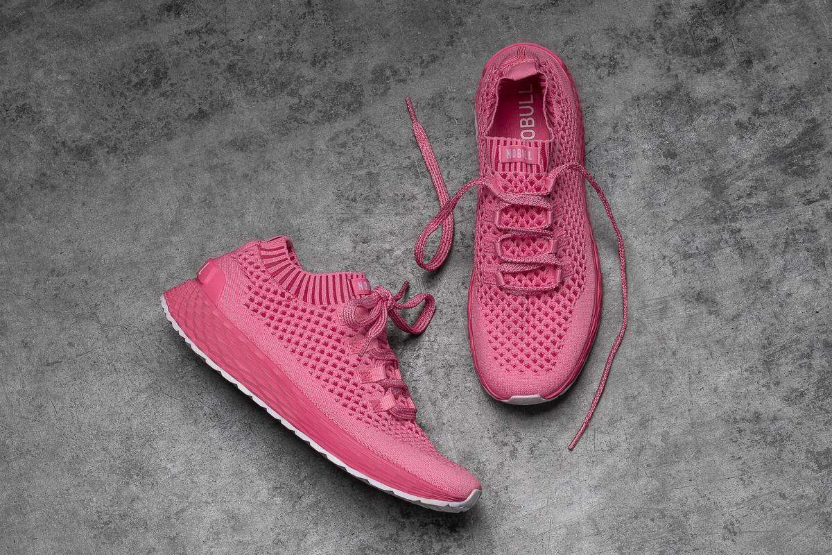 Light Pink Women's Nobull Knit Runner Running Shoes | USA624709