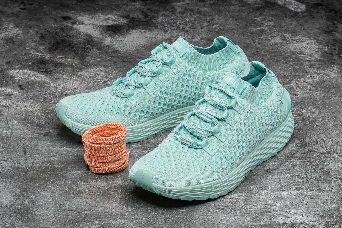 Light Turquoise Men's Nobull Knit Runner Running Shoes | USA915362