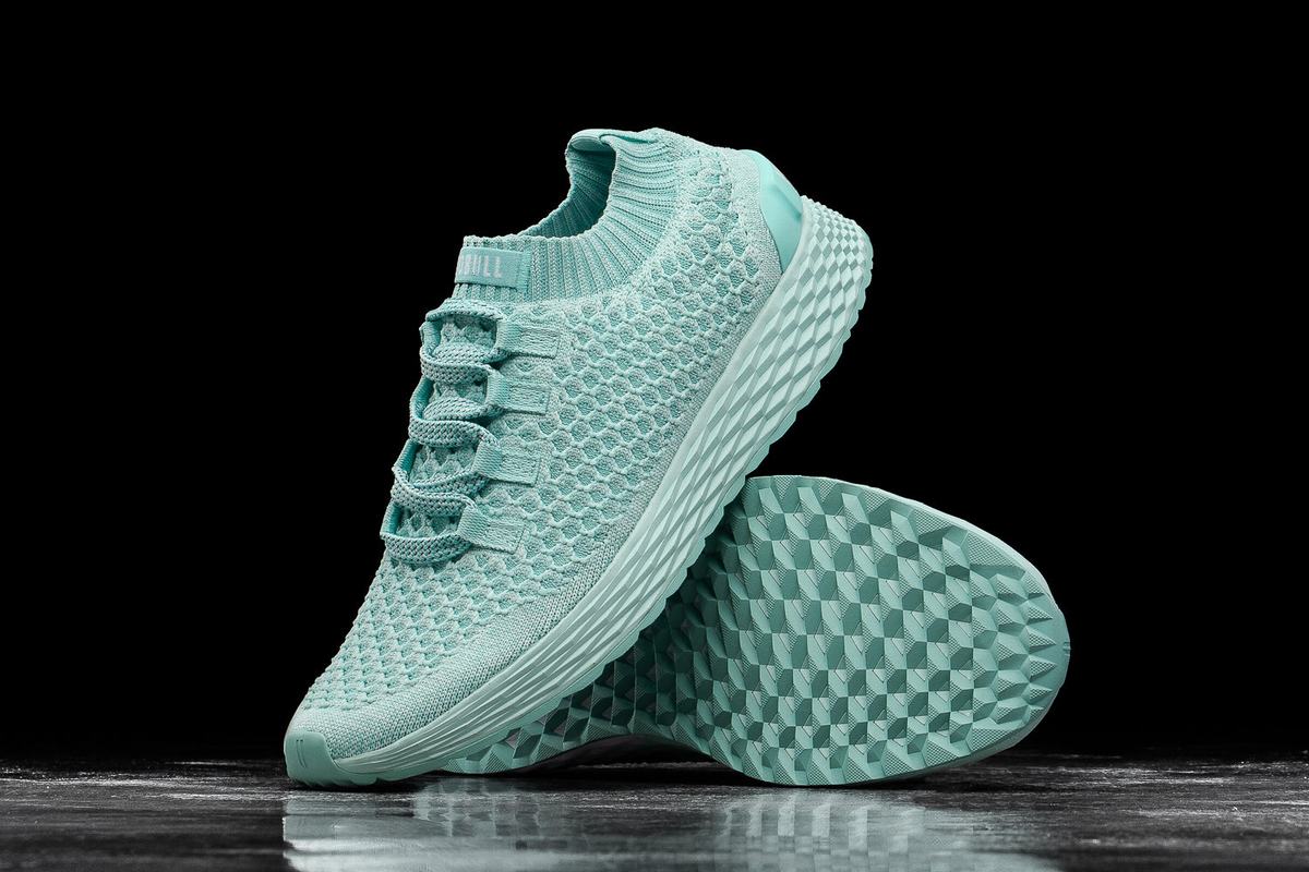 Light Turquoise Women's Nobull Knit Runner Running Shoes | USA578203