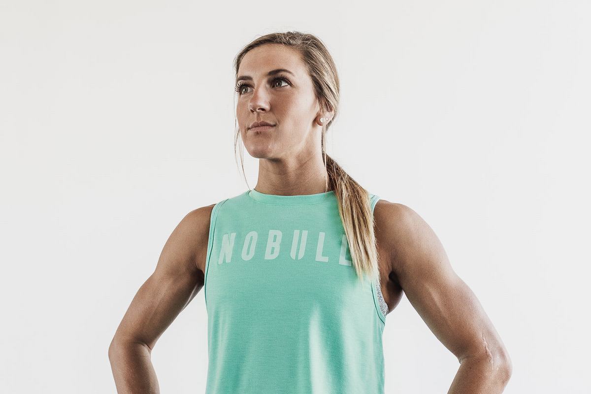 Light Turquoise Women's Nobull Muscle Tank Tops | USA096217