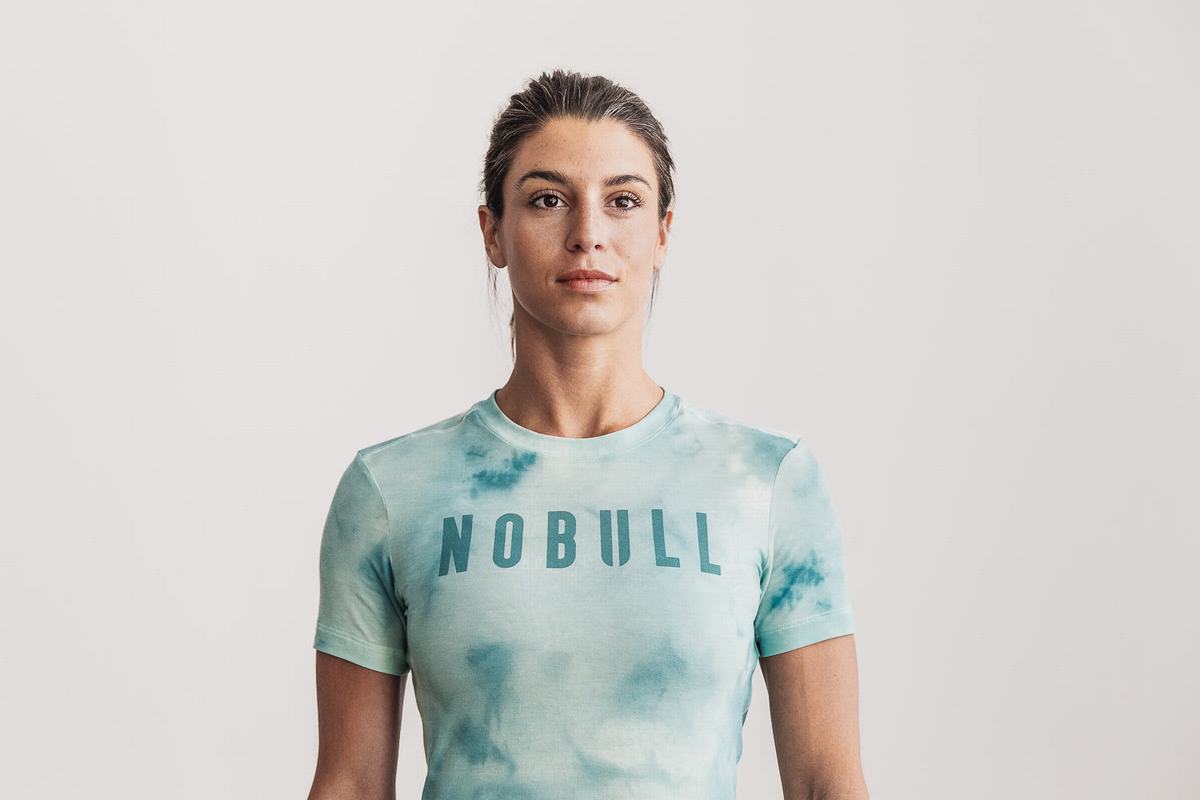 Light Turquoise Women\'s Nobull Tie-Dye T Shirts | USA647082