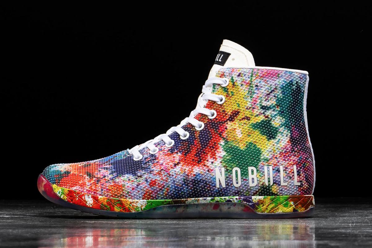 Multicolor Men\'s Nobull High-Top Pride Art Work Trainers | USA086231