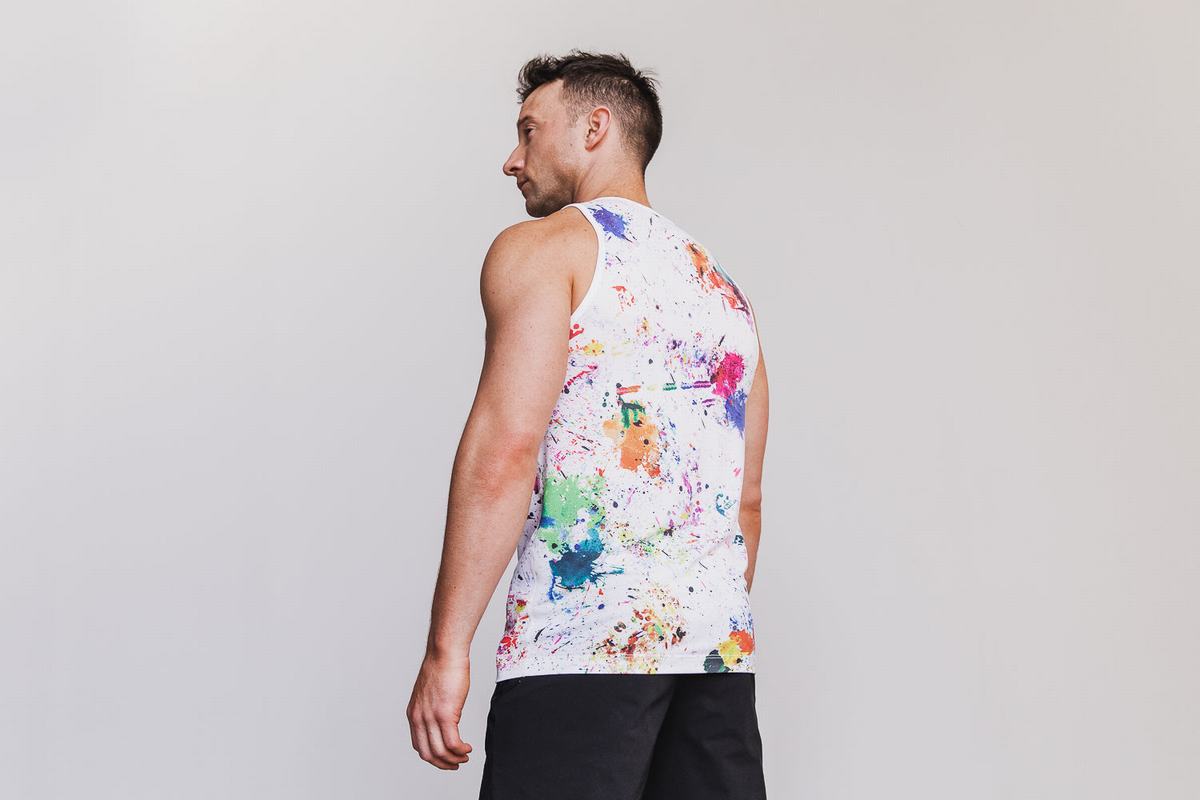 Multicolor Men's Nobull Pride Art Work Tank Tops | USA504962