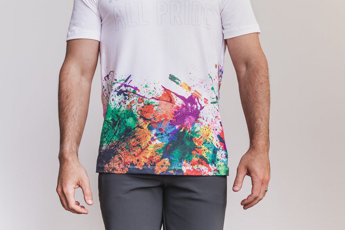 Multicolor Men's Nobull Pride Art Work T Shirts | USA635017