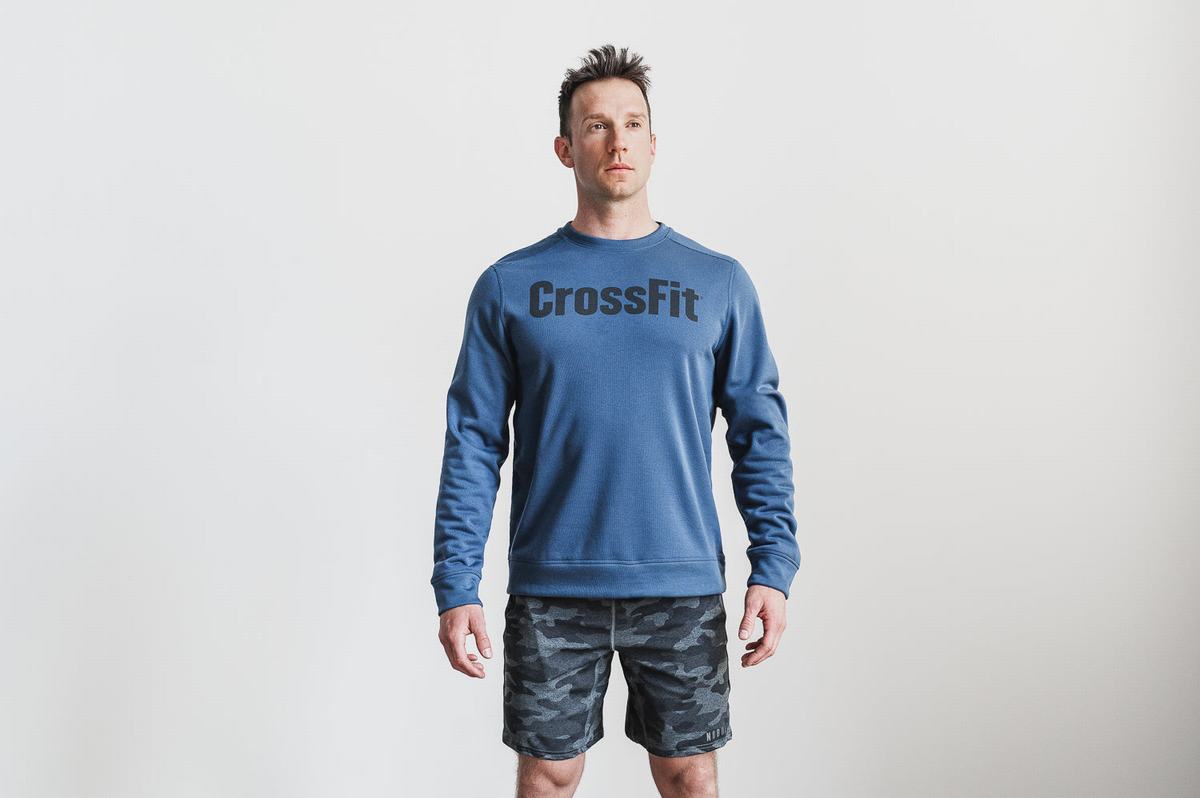 Navy Men\'s Nobull Crossfit® Crew Sweatshirts | USA038459