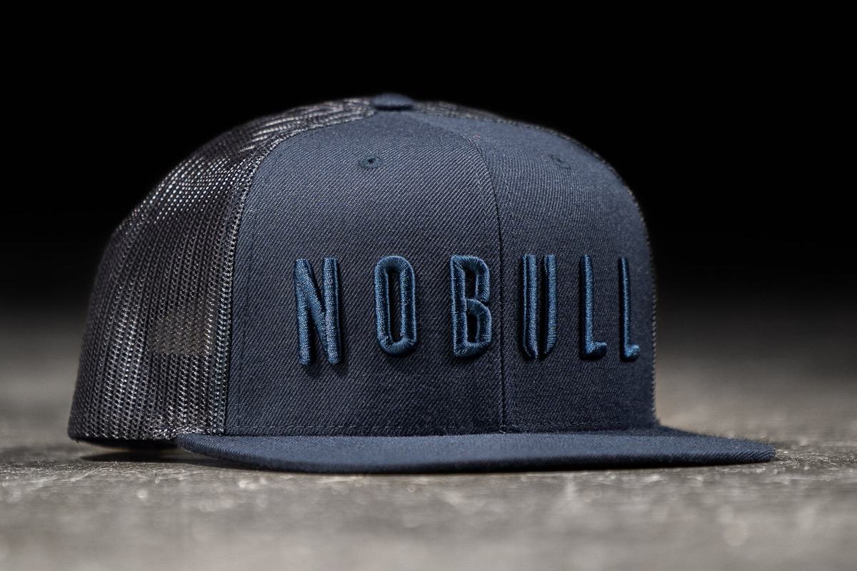 Navy Men\'s Nobull Flat-Brim Trucker Hats | USA357860