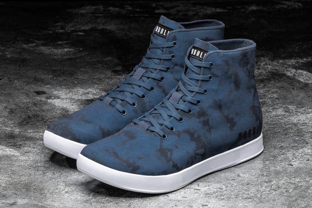 Navy Men's Nobull High-Top Tie-Dye Canvas Trainers | USA398154