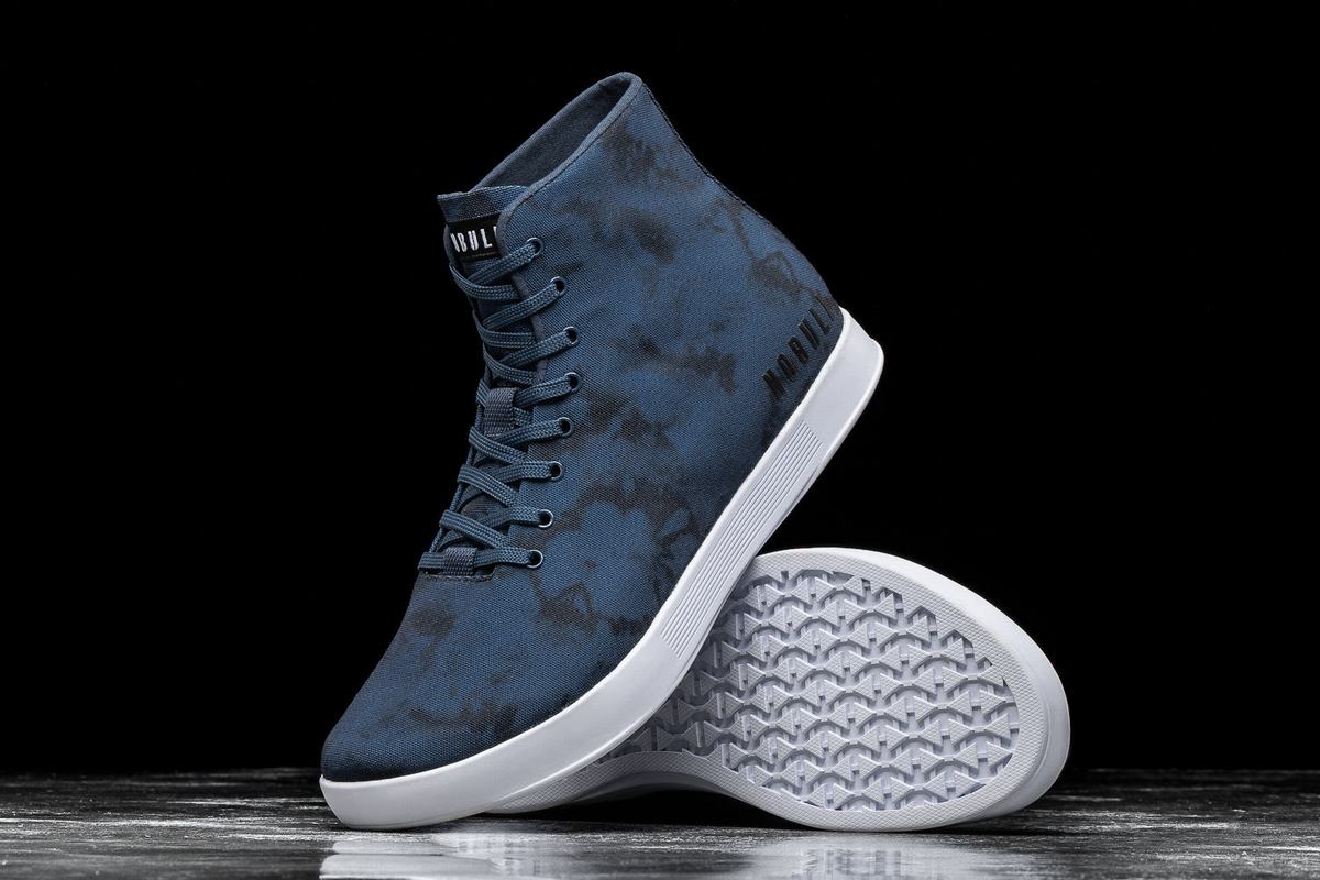 Navy Men's Nobull High-Top Tie-Dye Canvas Trainers | USA398154