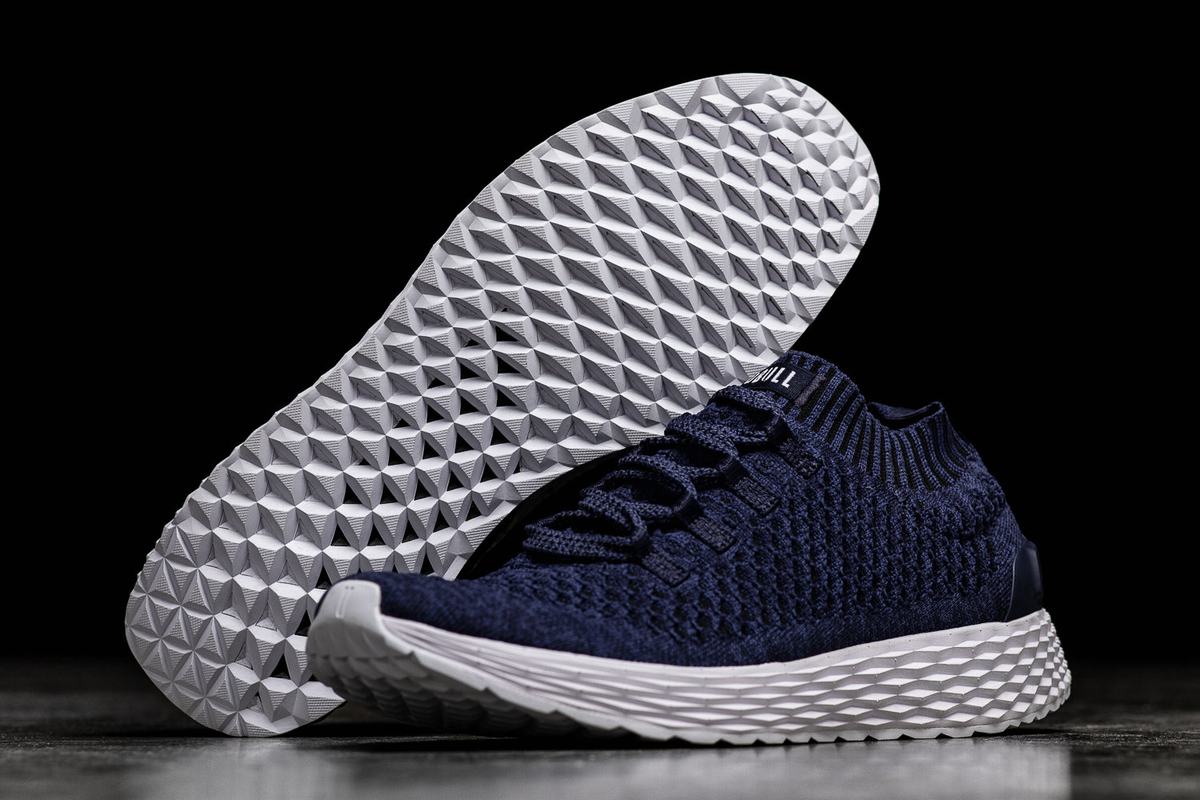 Navy Men's Nobull Knit Runner Running Shoes | USA524081