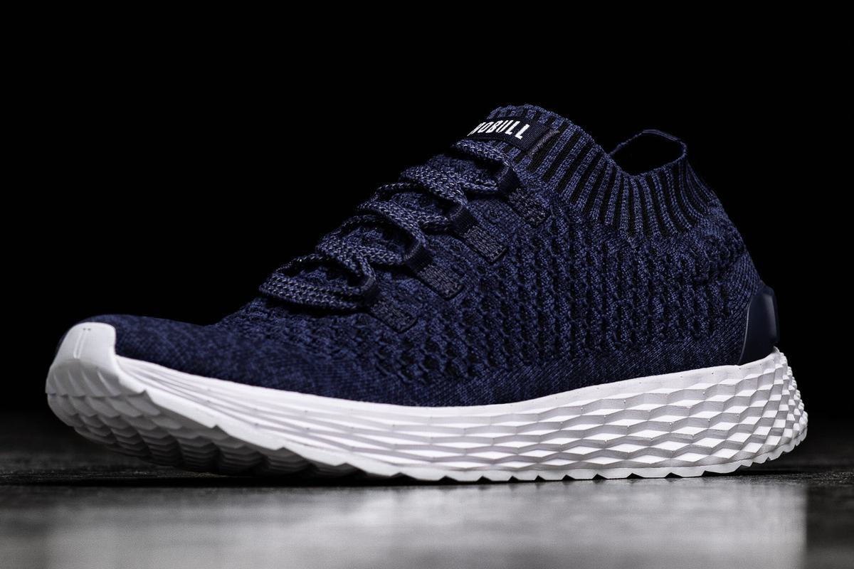 Navy Men\'s Nobull Knit Runner Running Shoes | USA524081