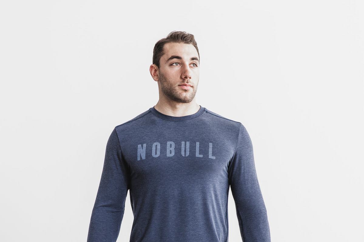 Navy Men's Nobull Long Sleeves | USA295604