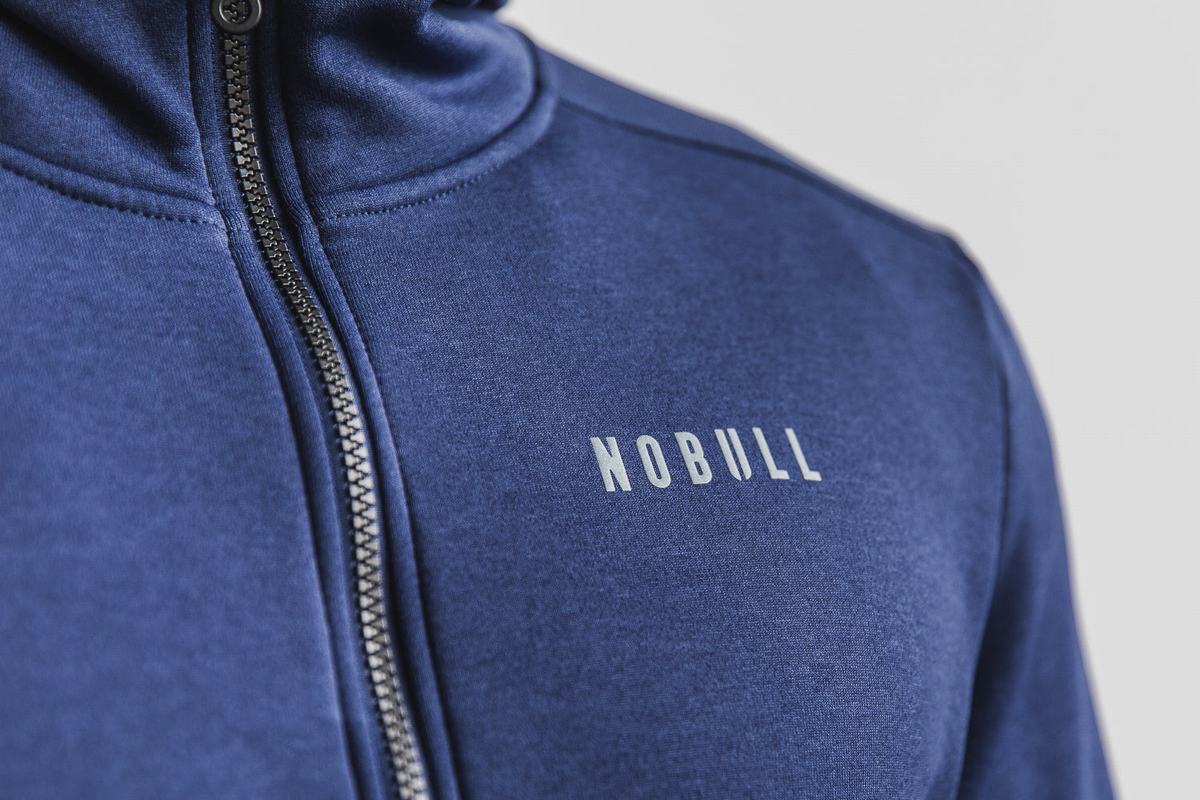 Navy Men's Nobull Performance Zip-up Hoodie | USA784096