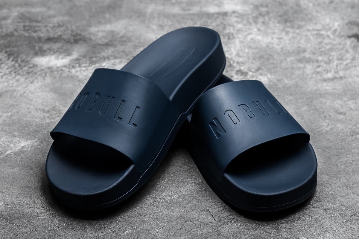 Navy Men's Nobull Slides | USA592147