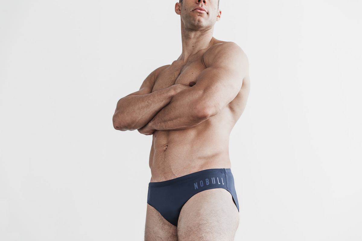 Navy Men\'s Nobull Swim Brief Swim | USA458613