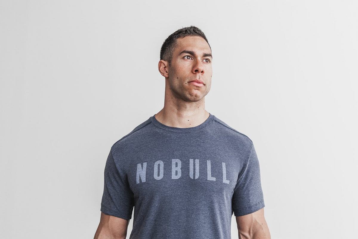 Navy Men\'s Nobull T Shirts | USA684923