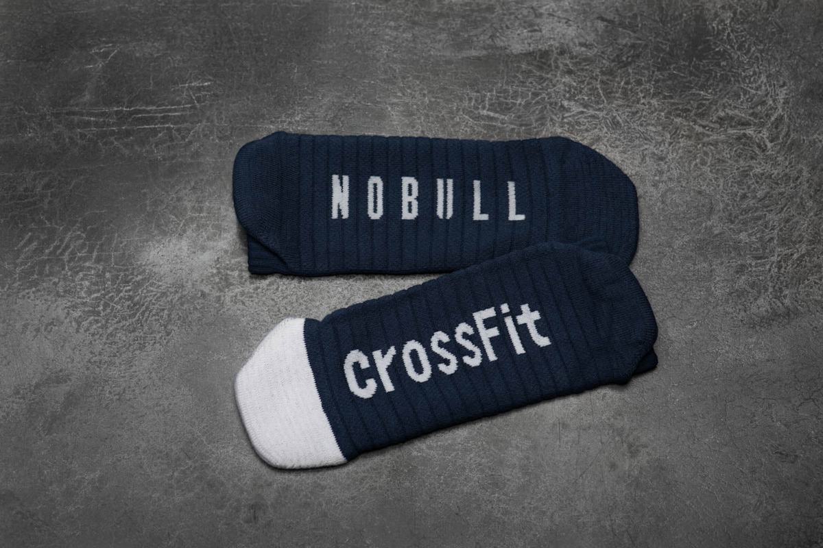 Navy White Men's Nobull Low Crossfit® Socks | USA059368