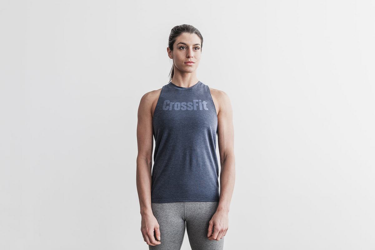 Navy Women's Nobull Crossfit® High-Neck Tank Tops | USA235178