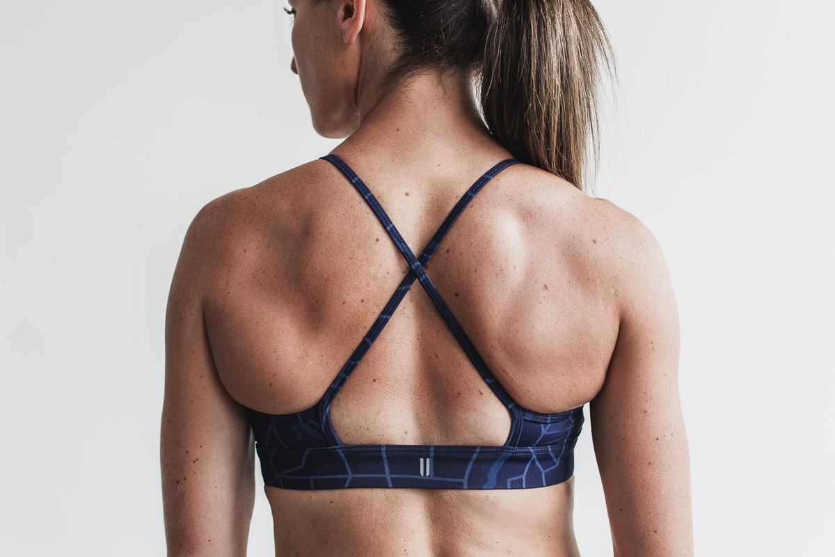 Navy Women's Nobull High-Neck Sports Bras | USA712853