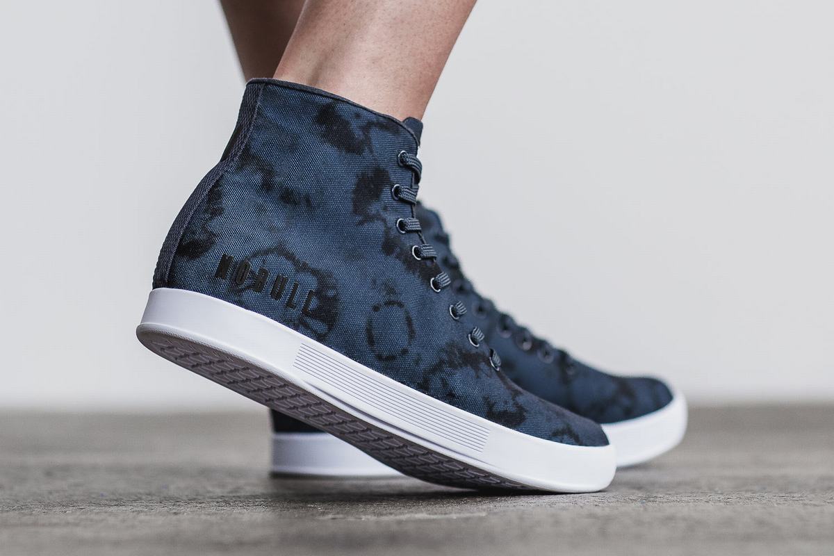 Navy Women's Nobull High-Top Tie-Dye Canvas Trainers | USA869174