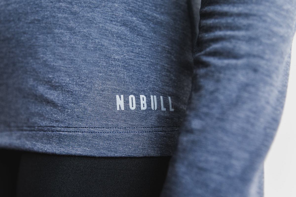 Navy Women's Nobull Long Sleeves | USA413897