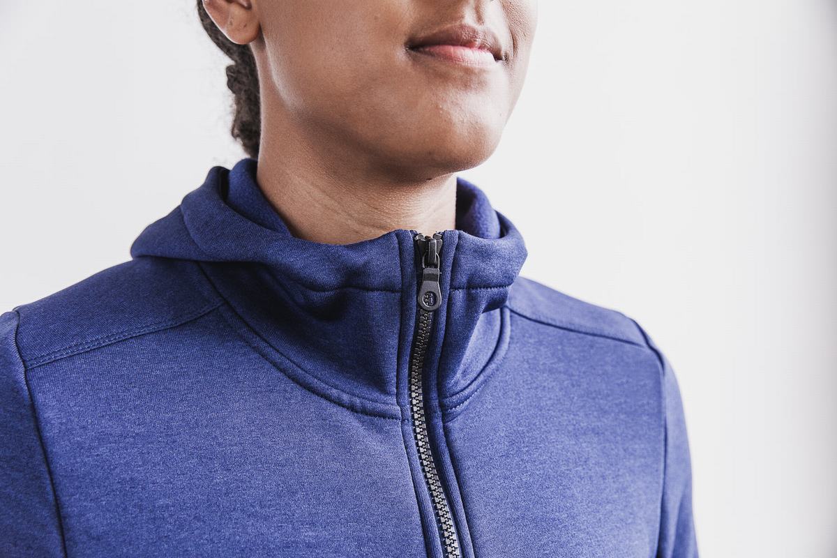 Navy Women's Nobull Performance Zip-up Hoodie | USA174620