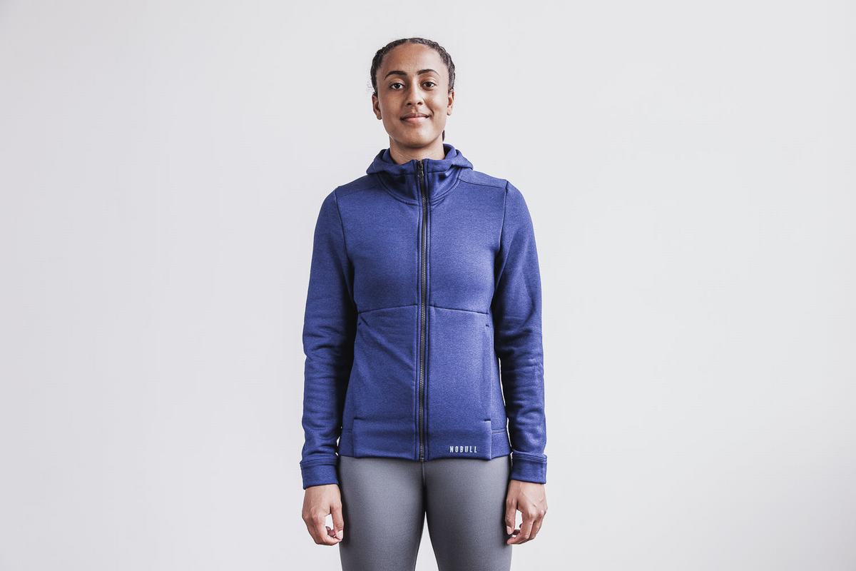 Navy Women's Nobull Performance Zip-up Hoodie | USA174620